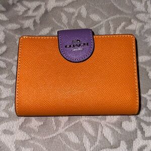 Coach Medium Corner Zip Wallet In Colorblock
